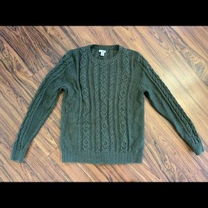 LL Bean Double-L cotton cable knit sweater, women's regular size large
